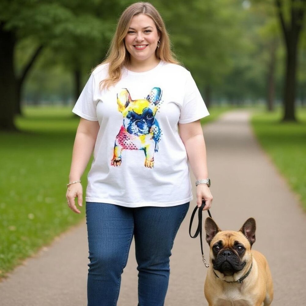 For The Republic Frenchie French Bulldog Graphic Tee NWT